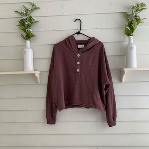 American Eagle Hooded Long Sleeve Athleisure Top Size Medium